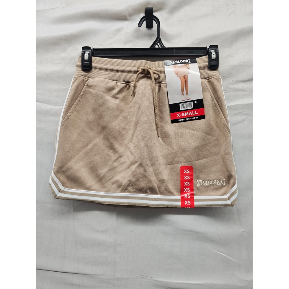 Spalding Womens Tech Fleece Skort Tan Polyester Blend Athletic Size XS